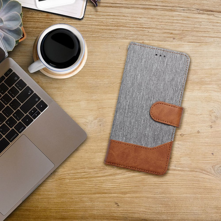 Kabura JEANS Book do SAMSUNG A25 5G szary