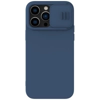 Nillkin CamShield Silky Silicone Case etui iPhone 14 Pro Max silikonowy pokrowiec z osłoną na aparat niebieskie