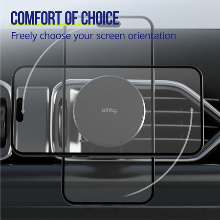 Allity uchwyt samochodowy do kratki ACH-300 magnetyczny z ładowaniem bezprzewodowym czarny 15W