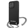 Oryginalne Etui IPHONE 13 PRO Karl Lagerfeld Hardcase Leather Textured And Chain (KLHCP13LPMK) czarne