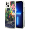 Etui IPHONE 14 PLUS Guess Hardcase Flower Liquid Glitter niebieskie