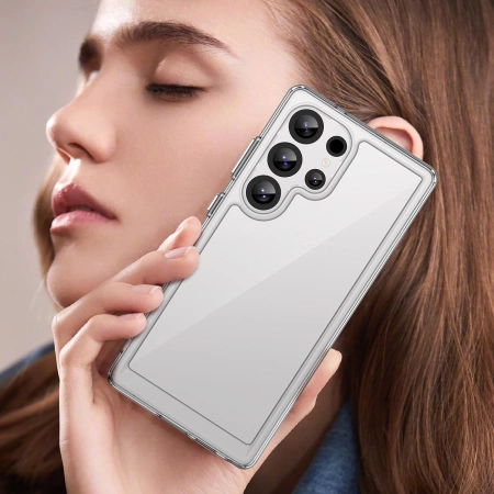 Etui silikonowe Outer Space Case z żelową ramką do Samsung Galaxy S25 Ultra - przezroczyste