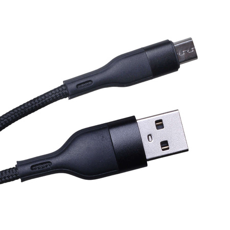 Maxlife kabel MXUC-07 USB - microUSB 1,0 m 2,4A czarny nylonowy