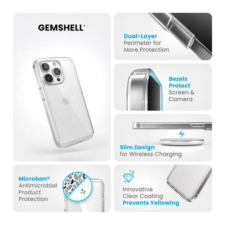 Speck Gemshell - Etui iPhone 15 Pro  (Clear)