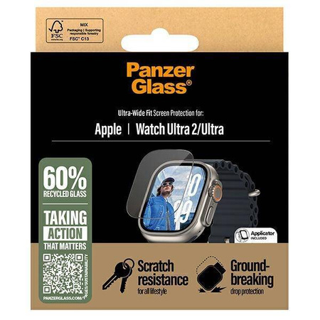 Tempered Glass APPLE WATCH ULTRA 1 / 2 (49MM) PanzerGlass Ultra-Wide Fit Screen Protection 3712