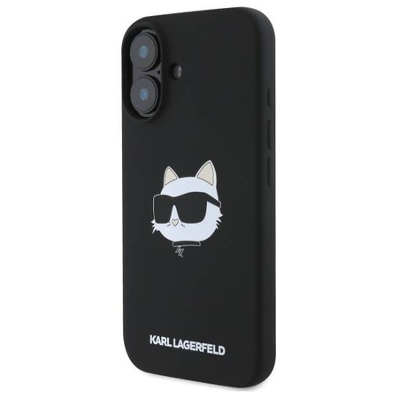 Karl Lagerfeld KLHMP16SSCHPPLK iPhone 16 czarny/black HC MagSafe Sil Choupette Head Print