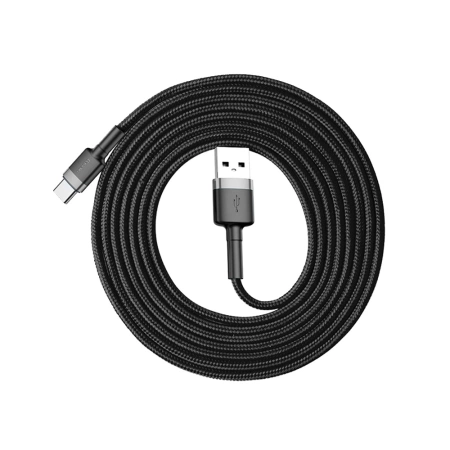 Baseus Cafule Cable - Kabel do ładowania i transmisji danych USB do USB-C 2 A, 2 m (szary/czarny)
