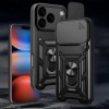 Etui Hybrid Armor Camshield na iPhone 17 Pro Max pancerne z podstawką i osłoną aparatu - czarne