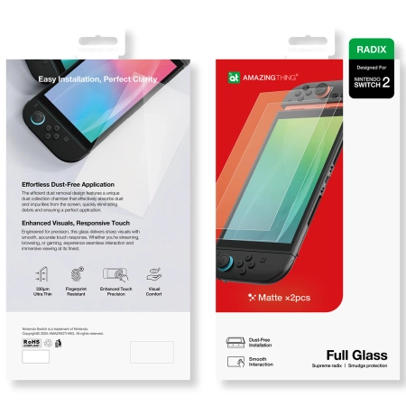 AmazingThing Radix Matte Glass für Nintendo Switch 2 (2 Stk.)
