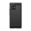 Carbon Case Silikonhülle für Motorola Edge 40 Pro - Schwarz