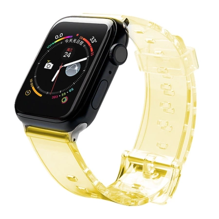 Pasek silikonowy bransoleta bransoletka Strap Light do zegarka Apple Watch 42 / 44 mm - żółty