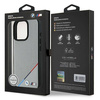 Original Handyhülle IPHONE 16 PRO BMW Hardcase M Perforated Tricolor Line MagSafe (BMHMP16L23PUPDG) grau