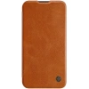 Nillkin Qin Leder Pro Hülle iPhone 14 Plus Kamera Cover Holster Cover Flip Case Braun