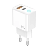 JELLICO Netz-Ladegerät EU11 PD 20W 1xUSB-C + 1xUSB QC3.0 + Kabel USB-C - Lightning weiss
