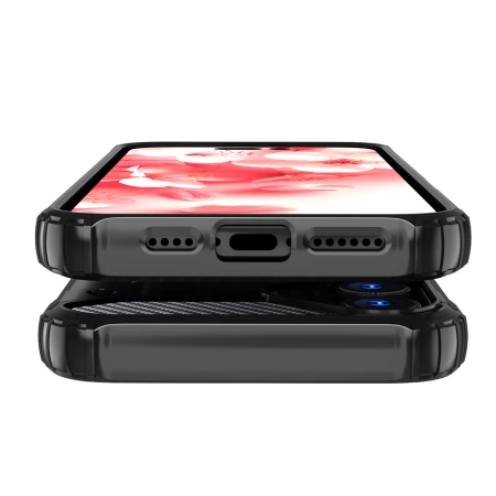 Hybrid Armor Panzerhülle für iPhone 16 – Schwarz