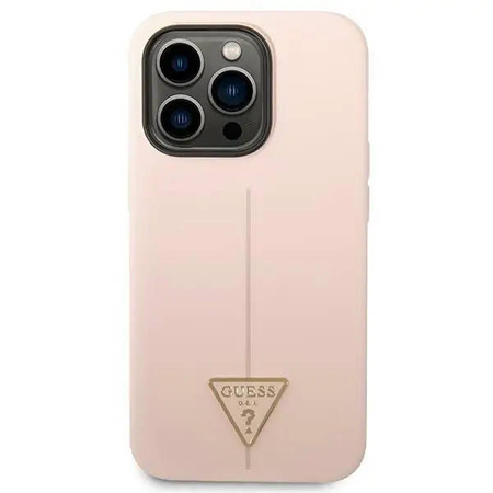 Guess Silicone Triangle Logo - Etui iPhone 14 Pro (różowy)