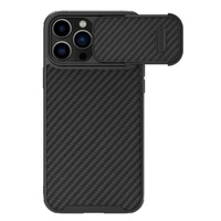 Nillkin Synthetic Fiber S Case iPhone 14 Pro Max Hülle mit Kameraabdeckung, schwarz