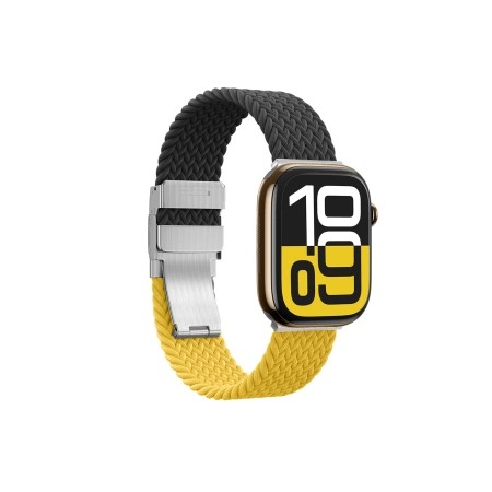 2er-Set AmazingThing Blend Band für Apple Watch 45/46/49 mm - Gelb-Schwarz/Schwarz