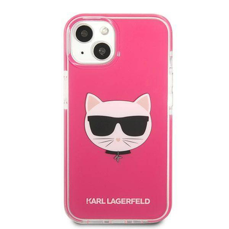 Original Handyhülle IPHONE 13 MINI Karl Lagerfeld Hardcase Choupette Head (KLHCP13STPECPI) rosa