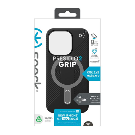 Speck Presidio2 Grip ClickLock & Magsafe - Etui iPhone 15 Pro (Black / Slate Grey / White)