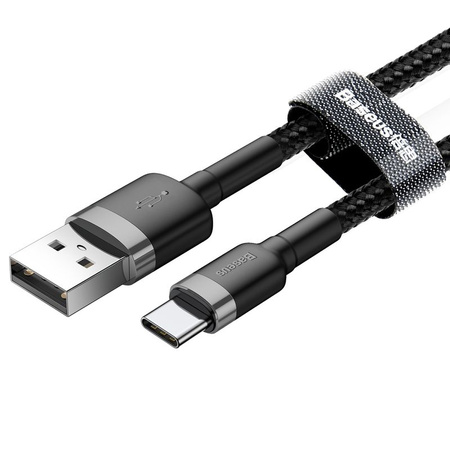 Baseus Cafule Cable - Kabel do ładowania i transmisji danych USB do USB-C 2 A, 2 m (szary/czarny)