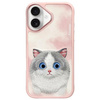 Nimmy etui iPhone 16 6.1 różowy/pink Big Eyed Pet 2.0 Cat