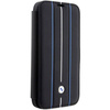 Original Handyhülle IPHONE 14 PRO BMW Bookcase Leather Stamp Blue Lines (BMBKP14L22RVSK) schwarz