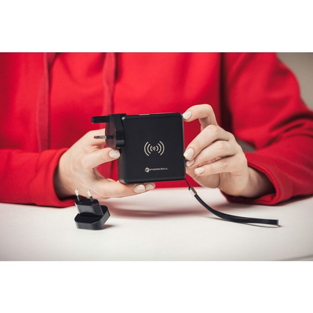 Forcell Wielofunkcyjna Ładowarka 5w1 20W PD z kablem typ C/lightning, power bankiem 10000mAh i ład. bezprzew. 15W
