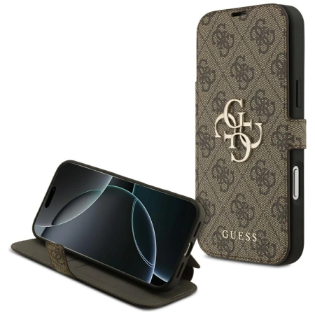 Guess Book 4G Metal Logo Case für iPhone 17 Pro Max - Braun