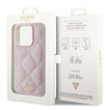 Guess Quilted Metal Logo case for iPhone 15 Pro - pink