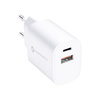 Forcell Ładowarka Sieciowa - 3A 30W z dwoma portami: USB typ C i USB A z ładowaniem PD i QC 4.0