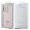 Original Handyhülle IPHONE 16 PRO Guess Hardcase Silicone Logo Strass 4G (GUHCP16LM4DGPP) blassrosa