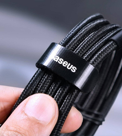Baseus Cafule nylonowy kabel przewód USB Typ C Power Delivery 2.0 100W 20V 5A 2m czarny (CATKLF-AL91)