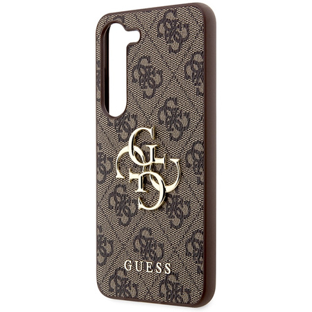 Oryginalne Etui GUESS Hardcase GUHCS24S4GMGBR do Samsung S24 (Leather 4G Metal Logo / brązowy)
