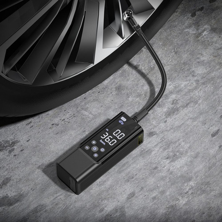 HOCO przenośny bezprzewodowy kompresor / sprężarka 5000mAh ZP7 czarny
