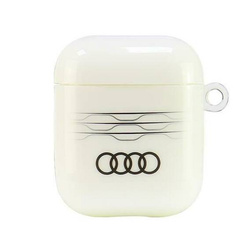 Original Handyhülle APPLE AIRPODS 1 / 2 Audi IML Geometric Pattern Cover (AU-IMLAP-A6/D3-WE) weiß