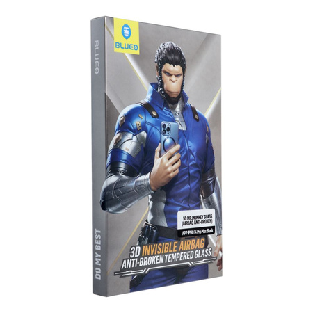 Szkło Hartowane 5D Mr. Monkey Glass - Apple iPhone 14 Pro Max czarny (Airbag Anti-broken)