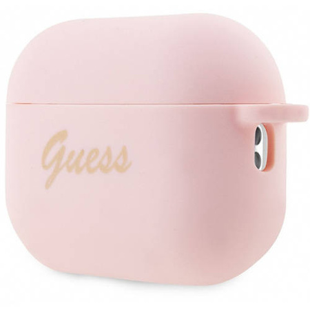 Guess GUAP2LSCHSP AirPods Pro 2 cover pink/pink Silicone Charm Heart Collection