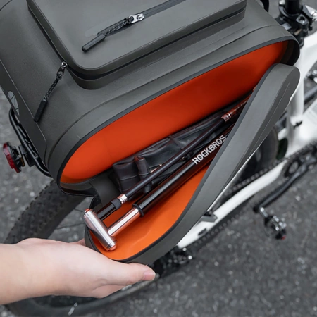 Rockbros wasserdichte Fahrradtasche, für den Kofferraum, Fassungsvermögen 14 l - grau