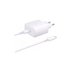 ECONOMY ŁADOWARKA SIECIOWA BIAŁA 45W PD TYP-C + KABEL USB PD TYP-C - TYP-C 1M TA845