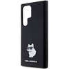 Oryginalne Etui KARL LAGERFELD hardcase Silicone Choupette Metal Pin KLHCS24LSMHCNPK do Samsung Galaxy S24 Ultra czarny