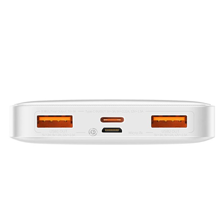Powerbank Baseus Bipow 10000mAh, 2xUSB, USB-C, 20W (biały)