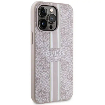 Guess GUHMP13LP4RPSP iPhone 13 Pro / 13 6,1&quot; rosa/rosa Hartschale 4G bedruckte Streifen MagSafe