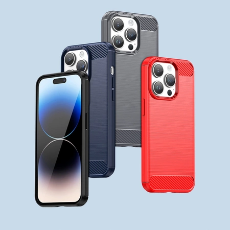 Carbon Case iPhone 14 Pro flexible Gel-Rückseite blau