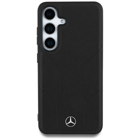 Case SAMSUNG GALAXY S25+ Mercedes AMG Hardcase Leather Debossed Lines MagSafe black