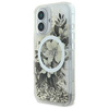Original Case IPHONE 16 Guess Hardcase Liquid Glitter Flower MagSafe (GUHMP16SLFMWTE) beige