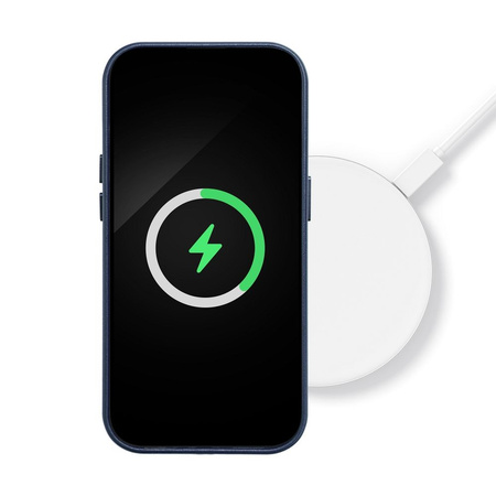 Futerał LEATHER MAG COVER kompatybilny z MagSafe do IPHONE 16 Plus niebieski