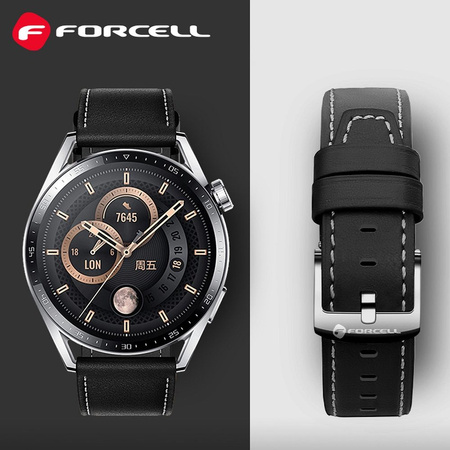 Pasek do Samsung Galaxy Watch Forcell F-Design FS21 skóra ekologiczna 20 mm czarny
