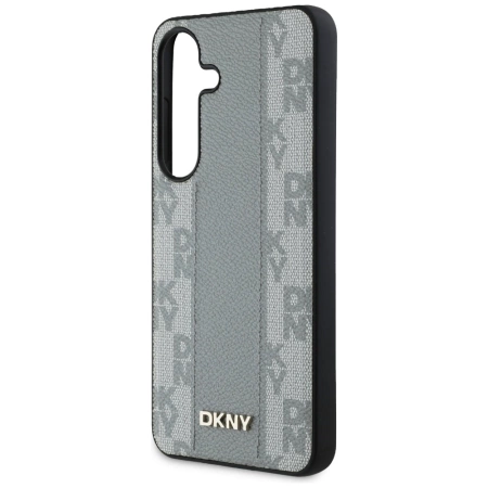 Etui DKNY Leather Checkered Pattern MagSafe do Samsung Galaxy S25 taupe