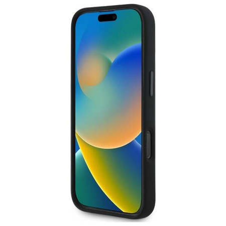 Oryginalne Etui IPHONE 16 PRO BMW Hardcase Silicone Cut Tricolor Lines MagSafe (BMHMP16L23SCUK) czarne